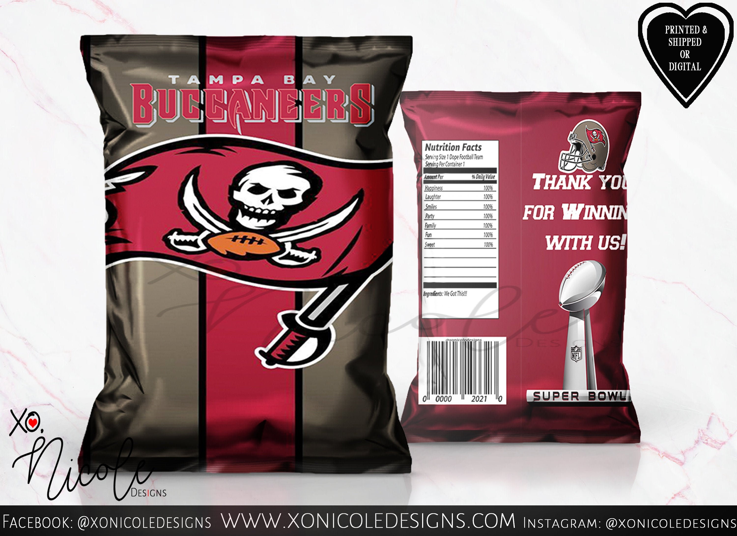 Party Chip Bags Super Bowl Party Football Party Chip Bags Etsy