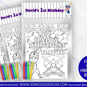 Pacote para colorir de beisebol - Cartões para colorir com tema de novato do ano - Folhas para colorir de beisebol - Festa de beisebol - Impresso - Festa esportiva