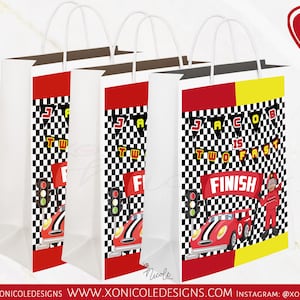 Race Car Two Fast Favor Bags - Candy Bags - Race Car Favors - Two Fast Birthday - Gift Bags - Race Car Birthday - Favors - Race Car Favors