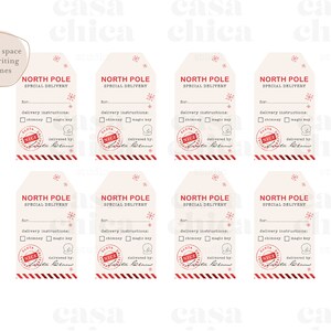 Printable North Pole Delivery Tag Santa Gift Tags for Kids - Etsy