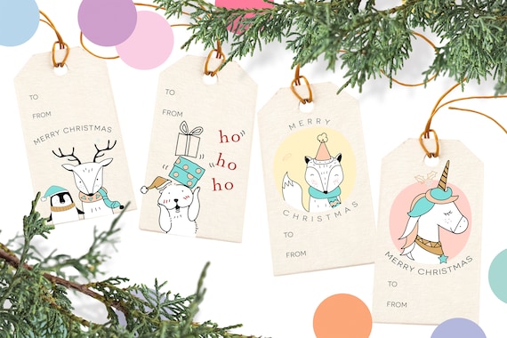 Printable Christmas Gift Tags for Kids Holiday Gift Tags DIY - Etsy