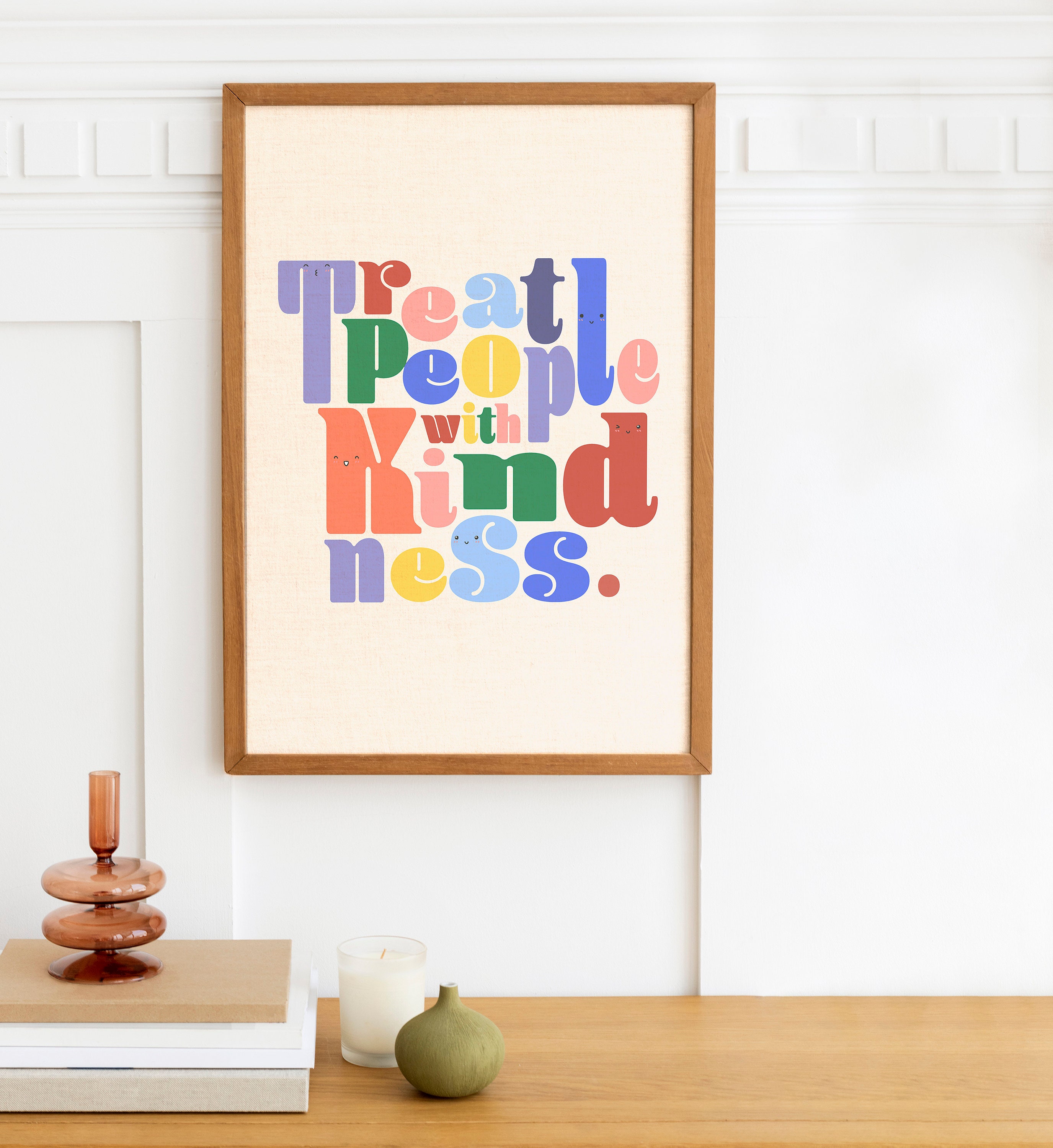 Treat People With Kindness Printable Wall Art, Kindness Wall Art for