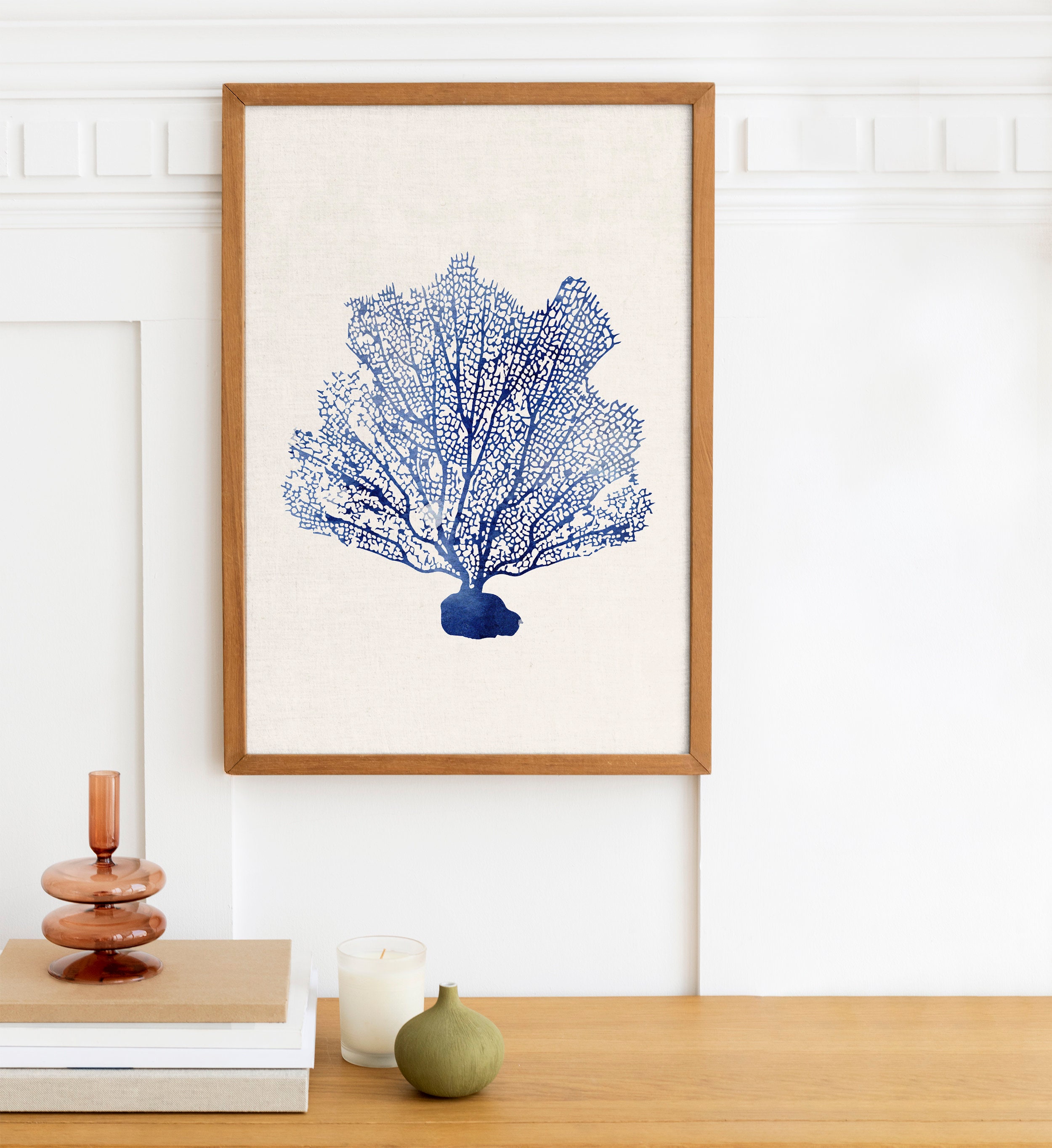 Set of 3 Corals Wall Art for Home Decor Blue Coral Art Etsy España