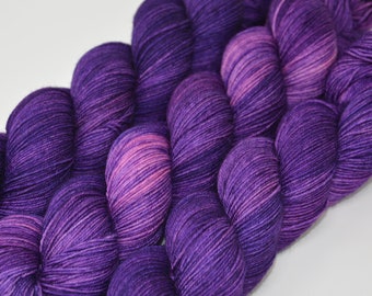 Blackberry, Hand Dyed Merino Nylon Sock Yarn