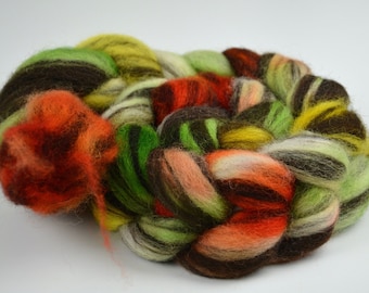 100g Hand Dyed Humbug Corriedale Spinning Fibre