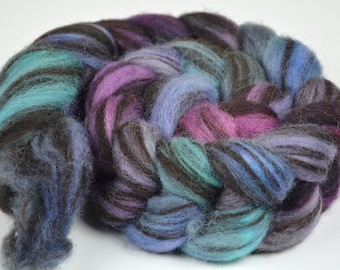 100g Hand Dyed Humbug Corriedale Spinning Fibre
