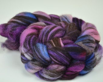 100g Hand Dyed Humbug Corriedale Spinning Fibre