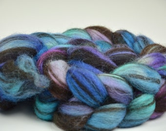 100g Hand Dyed Humbug Corriedale Spinning Fibre