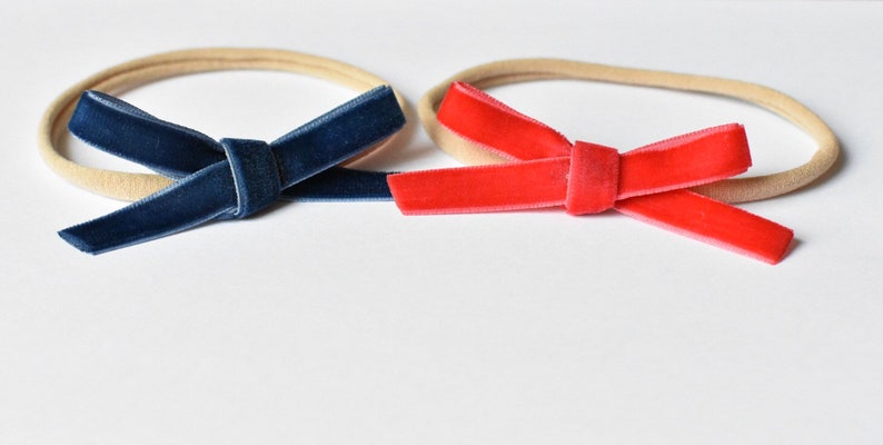 4th of july baby bows Blue velvet baby bow. Fourth of july velvet headbands Fourth of July headband set Red velvet baby bow