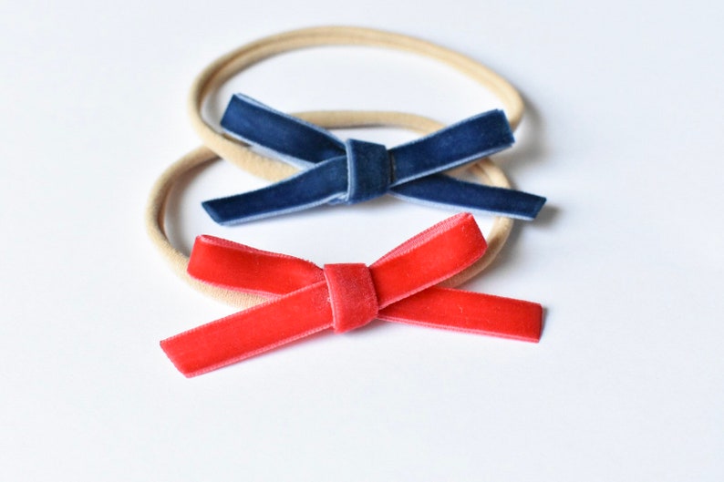 4th of july baby bows Blue velvet baby bow. Fourth of july velvet headbands Fourth of July headband set Red velvet baby bow
