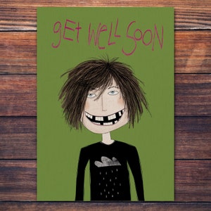 Carte postale GET WELL BIENTÔT, Funny Get Well Soon Card, Carte postale encourageante, Funny Get Well Soon Card