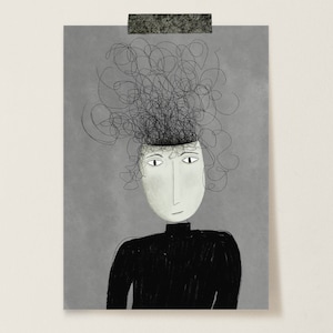 Funny portrait, fine art print, picture for students or for anyone who is sometimes a little confused