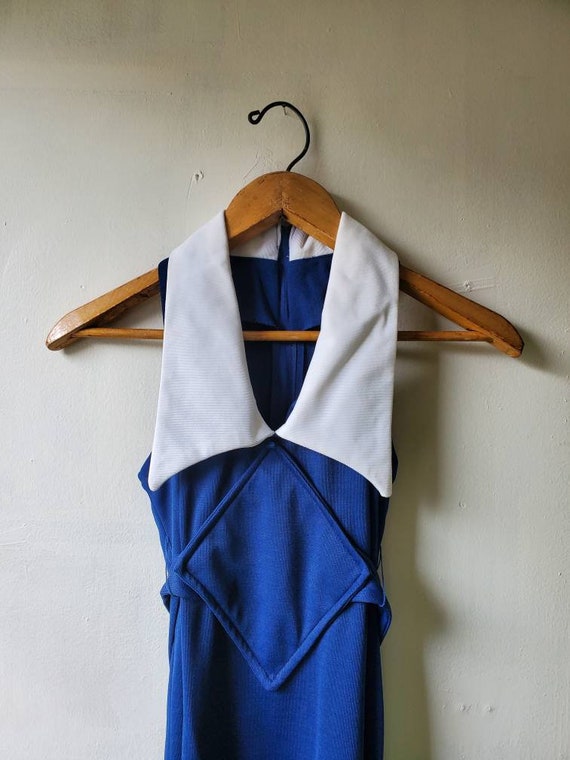 70s Sailor Collar Maxi Dress - image 3