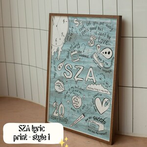 SZA Lyric Art Print A4 - Illustration - Music Poster - Wall Art - Home Decor - Unique - Gifts