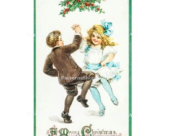 Vintage Christmas print 1912 Digital illustration #25