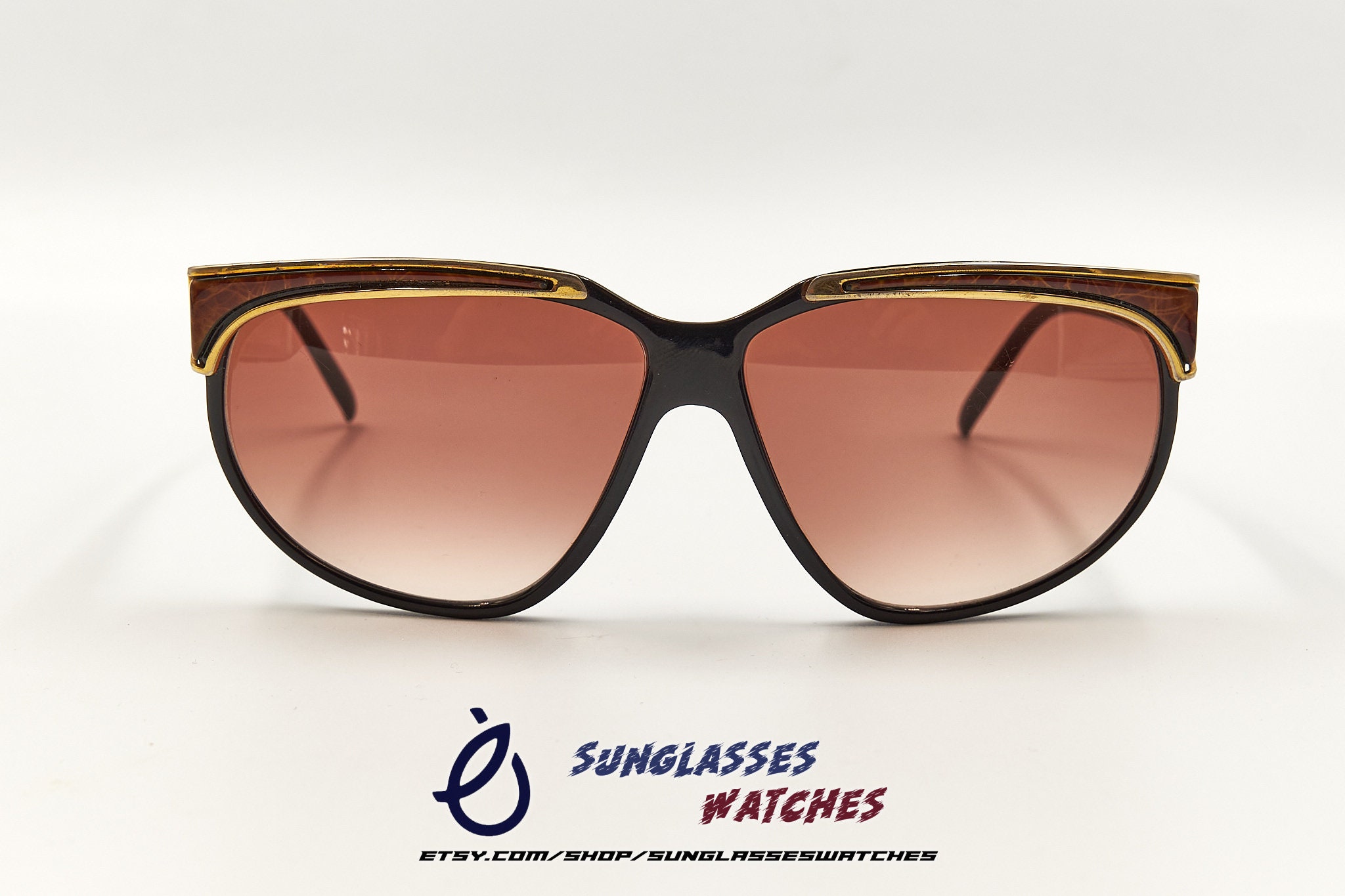 Jacques Fath Sunglasses Brown Tortoise Women Big Face Eye Wear Made in France Jacques Fath 90350 JFDN, Vintage 90s Unique Colorful Cat Eye  main image 4