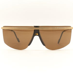 FERRARI F39 S 1990s Vintage Designer Rimless Mask Aviator Sunglasses for Men / Made in Italy / New Old Stock Ferrari Eyewear