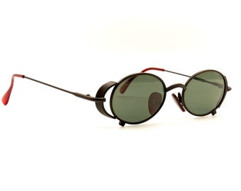 Vintage 1990s Oval shaped Sunglasses Courtney Love grunge Brown tone Korea NOS VINTAGE SUNGLASSES: 1980s Brown Tone New Old Stock Made in  main image 4
