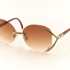 CHRISTIAN DIOR CD 2289 48 Rimless Metal Optyl Combo Vintage Oversized Sunglasses for Women / Designer Eyewear 1980s / New Old Stock
