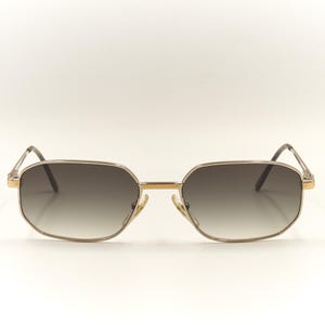 ZEISS 5698 5110 Vintage Sunglasses Made in Germany / Rectangular Metal Eyewear for Men & Women / Good Used Condition New Lenses