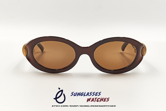 Rochas Dark Tortoiseshell Round Sunglasses Rochas Black Plastic Oval Sunglasses main image 4