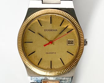 DUGENA Vintage ETA 954.111 Quartz Wristwatch for Men and / 80s / Swiss Made Watch