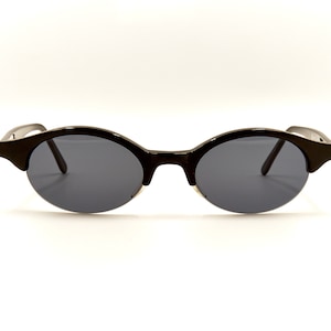 CALVIN KLEIN CK4010 48 19 vintage jaren 1990 designer cateye halfrim zwarte zonnebril / Made in Japan / NOS-damesbrillen / New Old Stock