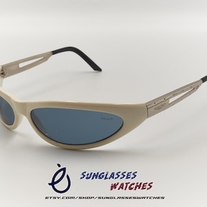 Police Mod 1245 White Stylish Designer Sunglasses Made in Italy / NOS Eyewear for Women / New Old Stock / Deadstock