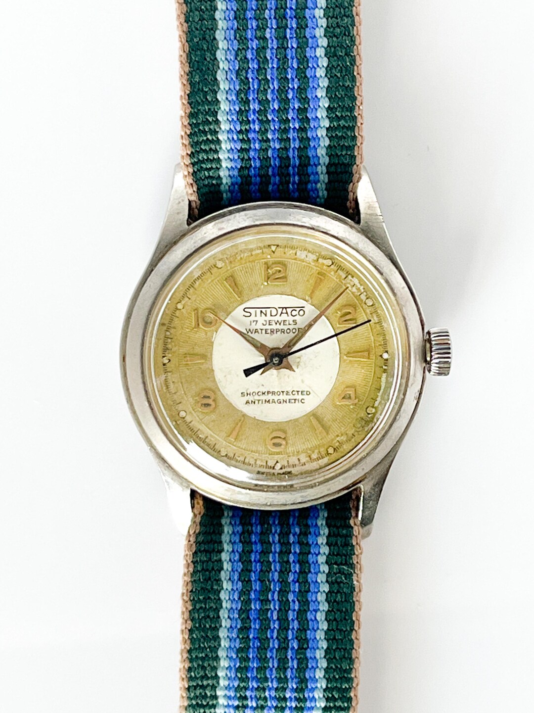 SINDACO 17 Jewels Swiss Made Military Style Wrist Watch / Military 