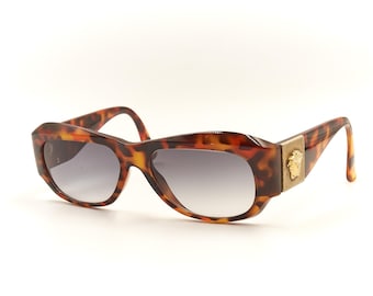 Authentic GIANNI VERSACE Mod S95 Col 280 Medusa Theme Tortoise Sunglasses / Used Condition with NEW Lenses / 1980s Vintage Designer Women