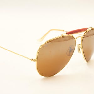 RAY BAN Bausch Lomb B&L USA / Ray-Ban Tortoise Outdoorsman 62 14 Sällsynta solglasögon / 1980-talet Gott begagnat skick / Vintage / Herr Dam bild 5