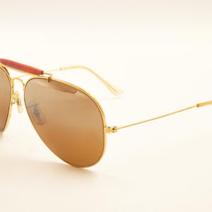 RAY BAN Bausch Lomb B&L USA / Ray-Ban Tortoise Outdoorsman 62 14 Sällsynta solglasögon / 1980-talet Gott begagnat skick / Vintage / Herr Dam bild 4