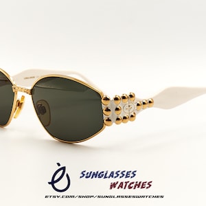 Florence Design LINEA PITTI Mod 559 Metal White Acetate Combination Vintage Designer Sunglasses for Women Made in Italy / New Old Stock NOS