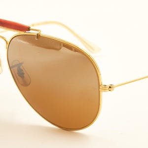 RAY BAN Bausch Lomb B&L USA / Ray-Ban Tortoise Outdoorsman 62 14 Sällsynta solglasögon / 1980-talet Gott begagnat skick / Vintage / Herr Dam bild 8