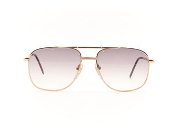 VINTAGE Aviator Gold Coated Double Bridge Sunglasses for Men & Women / Good Condition with New Lenses