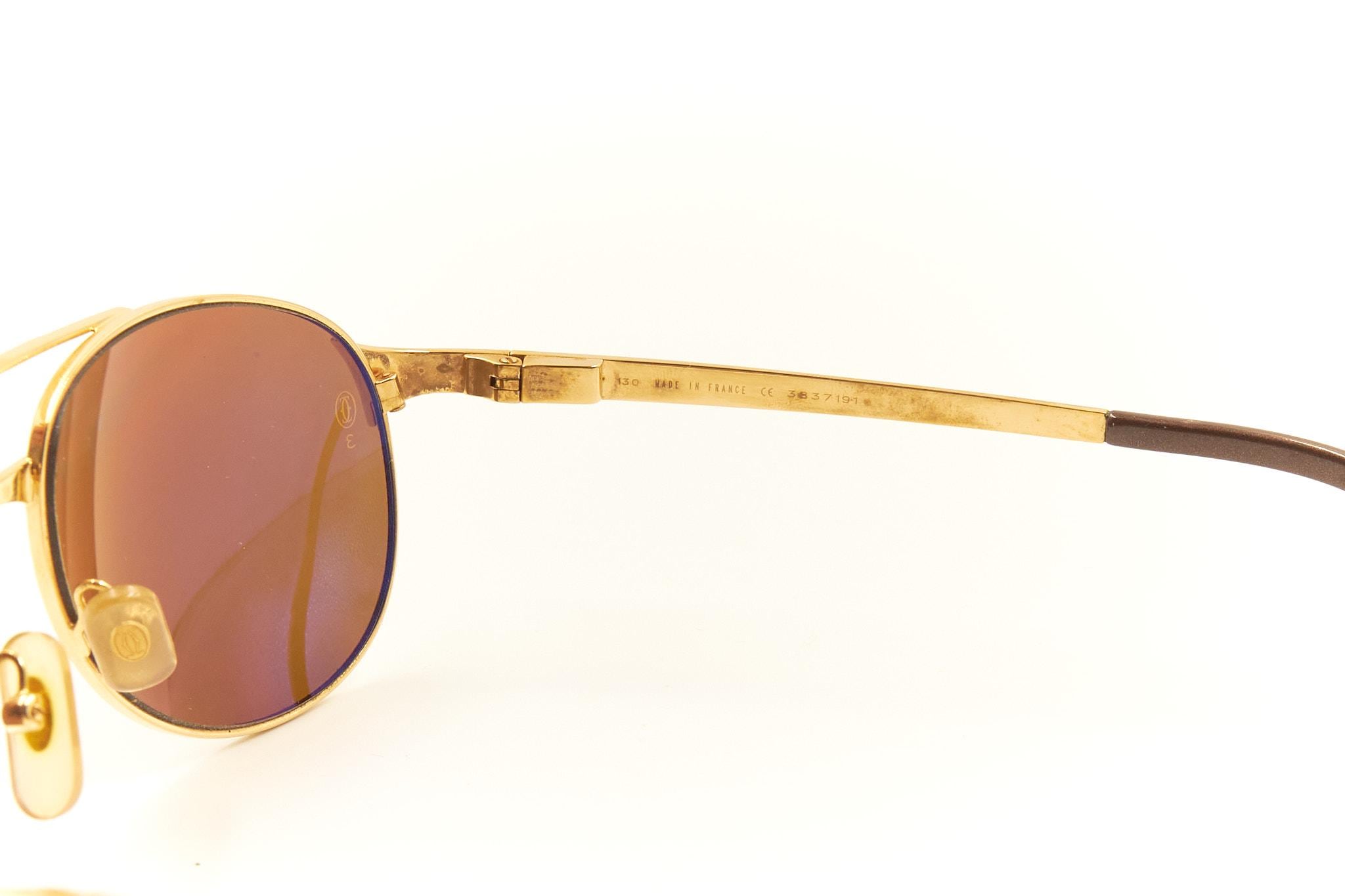 Must de Cartier サントス サングラス ゴールドフレーム 希少】Cartier Sunglasses Must Santos GOLD 【公式通販】