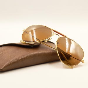 RAY BAN Bausch Lomb B&L USA / Ray-Ban Tortoise Outdoorsman 62 14 Sällsynta solglasögon / 1980-talet Gott begagnat skick / Vintage / Herr Dam bild 10