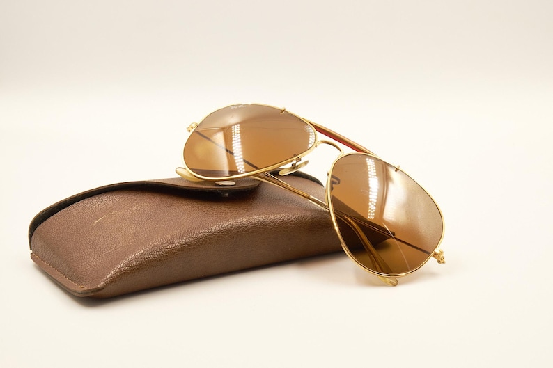 RAY BAN Bausch Lomb B&L USA / Ray-Ban Tortoise Outdoorsman 62 14 Sällsynta solglasögon / 1980-talet Gott begagnat skick / Vintage / Herr Dam bild 10