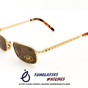 LOOK Mod 725 Gold & Tortoise Acetate Combination Made in Italy Sunglasses / NOS / 1980s Vintage Designer / Men Women