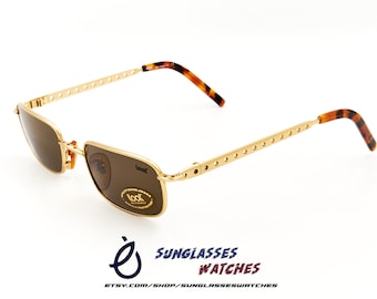 LOOK Mod 725 Gold & Tortoise Acetate Combination Made in Italy Sunglasses / NOS / 1980s Vintage Designer / Men Women