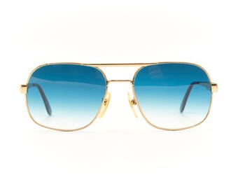 Gafas de sol estilo aviador de doble puente para hombre SAFILO 3005 Vintage Elasta Heavy Duty, fabricadas en Italia. Usadas en buen estado. Con lentes nuevas.