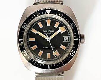 LUXOR 25 Jewels Swiss Made Vintage Diver Watch With Bezel / AS