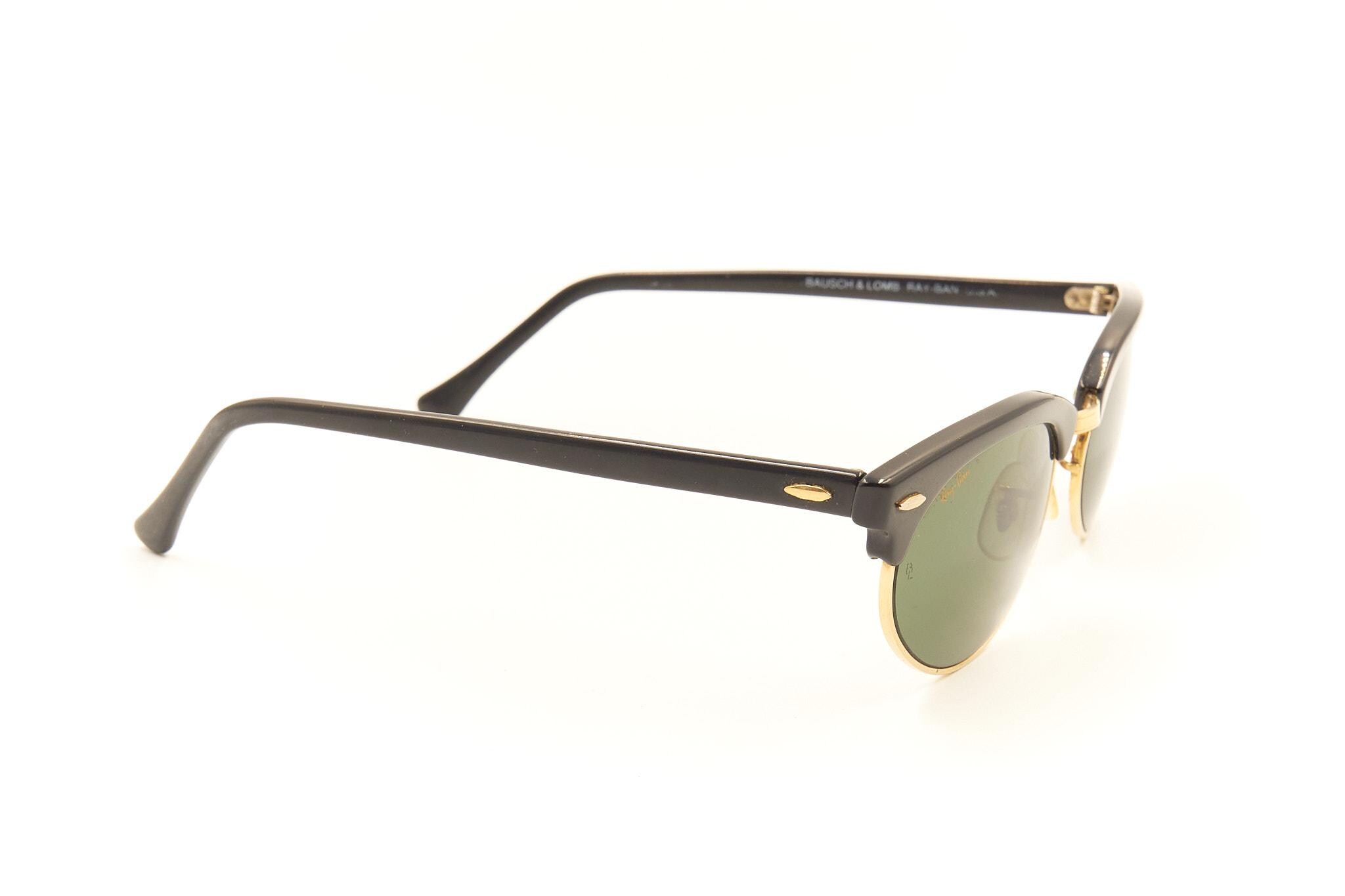 【美品】B&L Ray-Ban クラブマスター W1263 ブラック オーバル Ray-Ban W1263 Oval Clubmaster Black Ebony Sunglasses