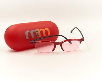 Gafas de sol MIKLI 6082 de acetato con montura media, estilo vintage, años 2000, color rojo, fabricadas a mano en Francia, gafas NOS para hombre y mujer, stock antiguo nuevo