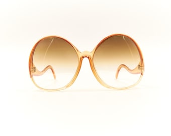 VINTAGE Hand Made in Italy Vintage 1980s Round Colorful Oversized Designer Sunglasses  / NOS Womens Eyewear / New Old Stock