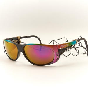 ALPINA Spectravision Mod Rocket Leather Side Shields Colorful Sports Sunglasses / Eyewear for Men and Women / Good Used Condition