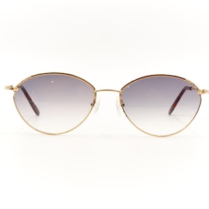 CHRISTIAN DIOR CD 2876 Gold Coated Vintage 1990s Oval Designer Sunglasses / Eyewear for Women / Good Condition