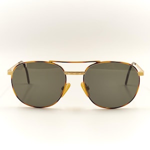CHARO OPTIK Marcel 52 18 Vintage Aviator Gold Sunglasses Made in Germany / Eyewear for Men & Women / New Old Stock NOS