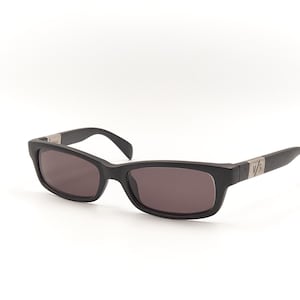 VERSUS by GV Mod E82 Col 703 Black Rectangular Vintage Authentic Designer Sunglasses / Good Condition Eyewear for Women & Men