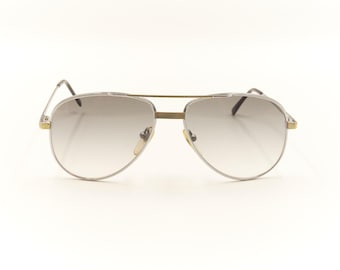OIK Double Bridge Vintage 1990s Pilot Aviator Sunglasses for Men / Made in Italy / Good Condition